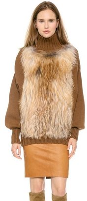 Sally LaPointe Sweater with Fox Fur