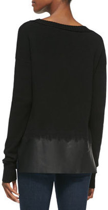 Richard Chai Andrew Marc x Wool/Cashmere Scoop-Neck Sweater