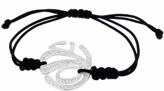 John Greed Tethys Love Silver & CZ Black Cord Bracelet