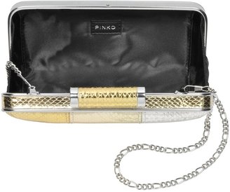 Pinko Sigma Silver and Gold Snake Print Clutch