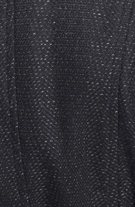 Via Spiga Faux Leather Trim Herringbone Wool Blend Coat (Online Only) (Regular & Petite)