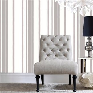Graham & Brown Kelly Hoppen Stripe Wallpaper, White, Grey & Silver