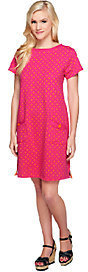 Susan Graver Weekend Dot Print French Terry Bateau Neck Dress