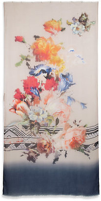 Cynthia Vincent Abstract Floral Oblong Scarf