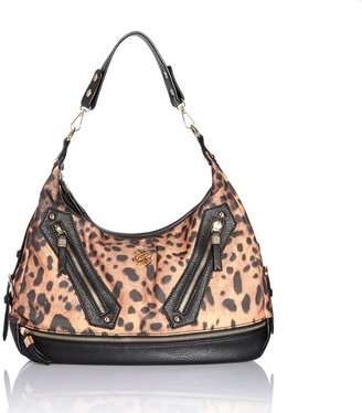 Morgan Leopard-print handbag with zip pockets