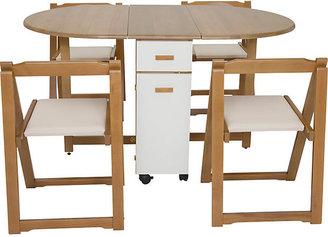 Emperor Oval Dining Table and 4 Folding Chairs - Two Tone.