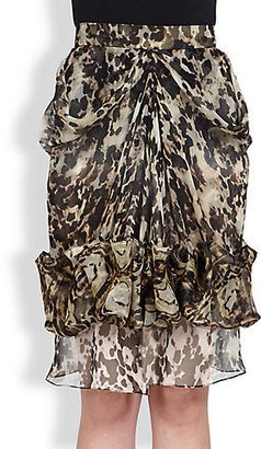 Givenchy Silk Tortoise Shell Skirt