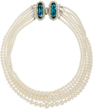 Tom Binns Noblesse Oblige rhodium-plated faux pearl necklace