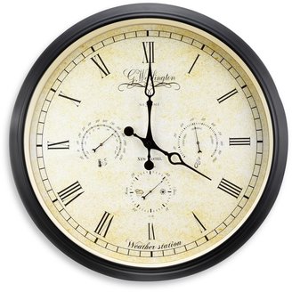 Nextime Weather Station Wall Clock in Tan/Black