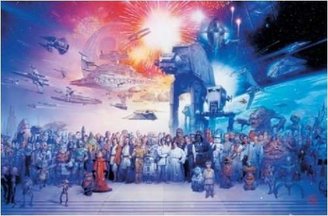 Star Wars Episode I-VI - Movie Poster (All Characters - With Space Ships) (Size: 36" x 24") (By POSTER STOP ONLINE)