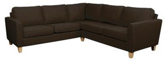 Debenhams Mocha brown 'Dante' corner sofa with light wood feet