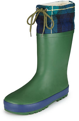 Marks and Spencer Tartan Cuffed Welly Boots with Thinsulate™ (Younger Boys)