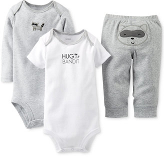 Carter's Baby Boys' 3-Piece Raccoon Bodysuits & Pants Set