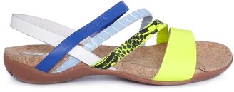 DKNY Sparrow Footbed Yellow/Blue Flat Sandals