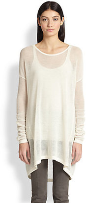 Donna Karan Easy Long-Sleeve Cashmere Top