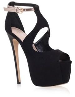 Carvela Black 'ginny' high heel platform shoes