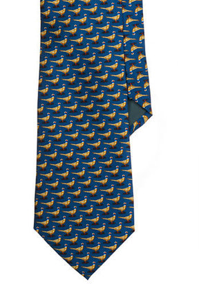 Lauren Ralph Lauren Pheasant Print Silk Tie-BLUE-One Size