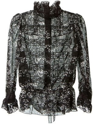 Marc Jacobs floral lace panel blouse