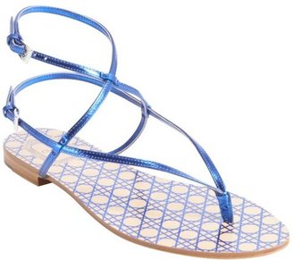 Christian Dior blue leather bucklestrap sandals