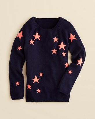 Aqua Girls' Cashmere Thrown Stars Sweater - Sizes S-XL