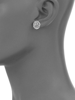 Michael Kors Silvertone Crystal Stud Earrings
