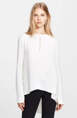 Narciso Rodriguez Silk Georgette High/Low Blouse