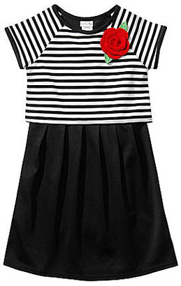Sweet Heart Rose 2T-6X Striped-Popover-Bodice Knit Dress