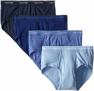 Calvin Klein Underwear Calvin Klein Men's Underwear 4 Pack Cotton Classics Briefs, Blue Assorted, Medium
