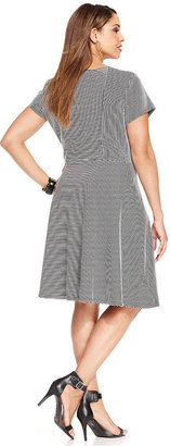 NY Collection Plus Size Striped A-Line Dress