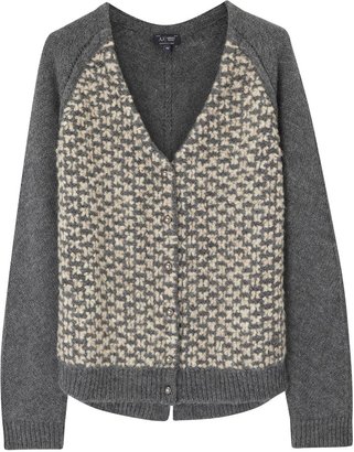 Armani Jeans Grey textured knitted cardigan