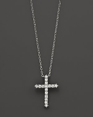 Bloomingdale's Diamond Cross Pendant Set In 14K White Gold, 0.25 ct.