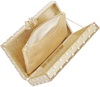 Charlotte Olympia Let It Shine Pandora embellished glittered Perspex clutch