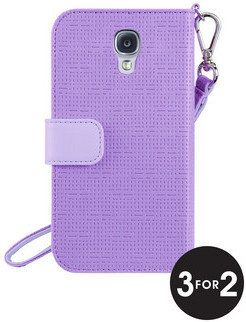 Belkin Wristlet Case Embossed/woven PU With Magnetic Tab And Pockets For Samsung S4 In Orchid