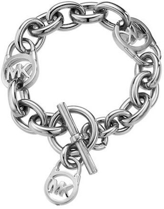 Michael Kors Silver Tone Toggle Link Bracelet-SILVER-One Size