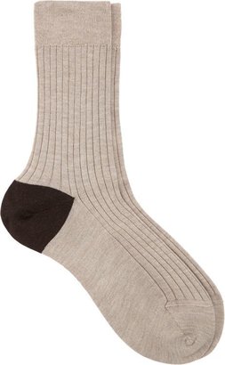 Maria La Rosa Solid Mid-Calf Sock-Nude