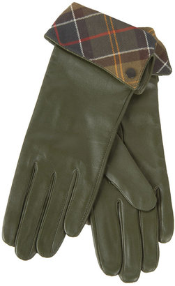 Barbour Lady Jane Leather Tartan Trim Gloves