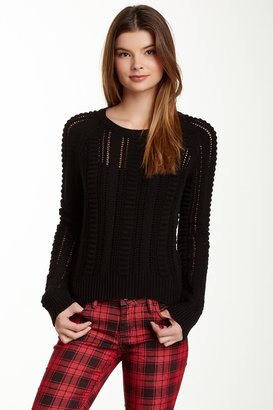 Romeo & Juliet Couture Pointelle Knit Hi-Lo Sweater