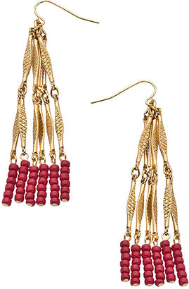 K. Amato Opaque Red Tassel Chain Earrings