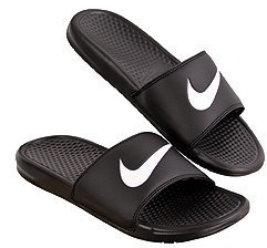 Nike Benassi Swoosh Men's Slides Black/White 312618-011 (14 D(M) US)