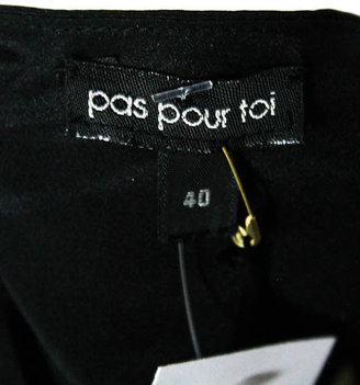 Pas Pour Toi NWT Black Gold Embroidered Trim Long Sleeve Blouse Sz 40 $515
