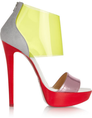 Christian Louboutin Dufoura metallic-leather, PVC and suede sandals