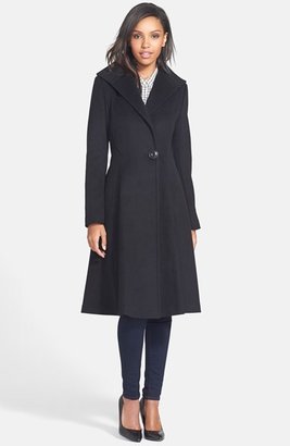 Vera Wang Wool Blend Fit & Flare Coat (Online Only)