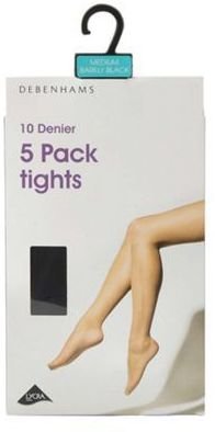 Debenhams Pack of five barely black 10D sheer tights