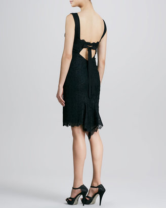 Nicole Miller Lace Cocktail Dress with Cutout Back