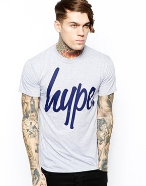 Hype T-Shirt With Basic Logo - Grey
