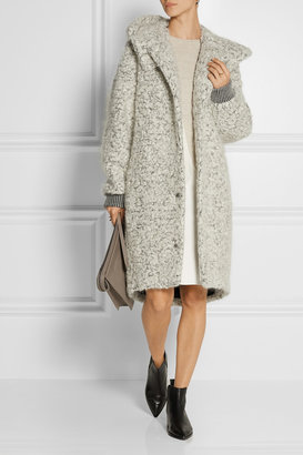 Stella McCartney Hooded mohair and wool-blend bouclé coat