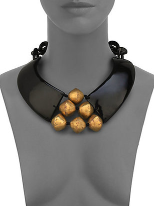 Nest Black Horn Beaded Collar Necklace