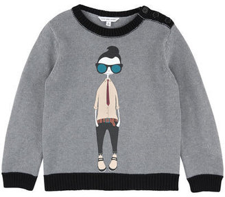 Little Marc Jacobs grey cotton knit sweater
