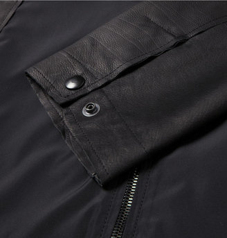 Lanvin Leather and Poplin Bomber Jacket