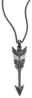 Jade Jagger Black/White Diamond & Blackened Sterling Silver Arrow Pendant Necklace